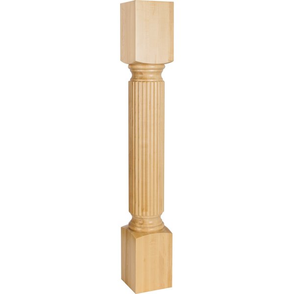 Hardware Resources 5" Wx5"Dx35-1/2"H Rubberwood Reed Post P20RW